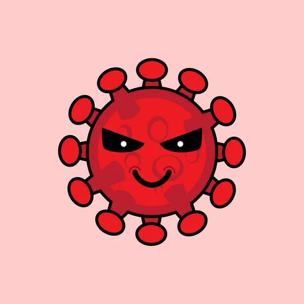 Questa Illustrazione Della Mascotte Del Virus Della Corona Che Uno — Vettoriale Stock