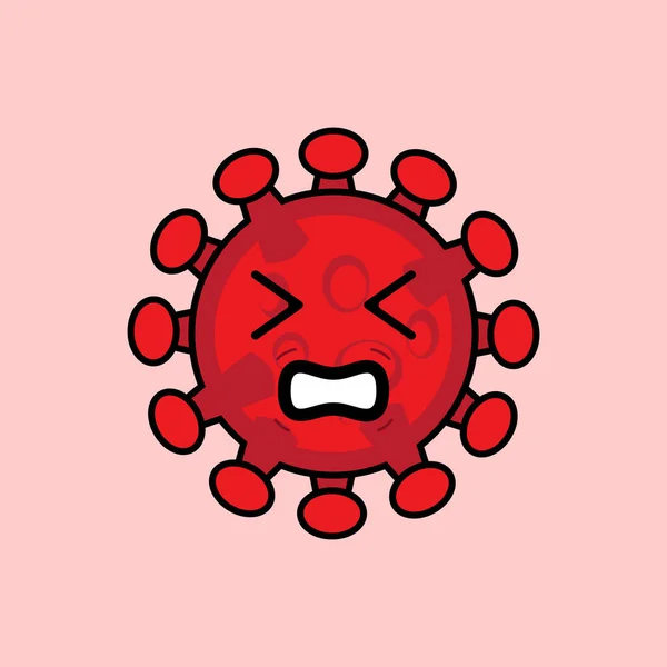 Esta Una Ilustración Mascota Del Virus Corona Que Tiene Estilo — Archivo Imágenes Vectoriales