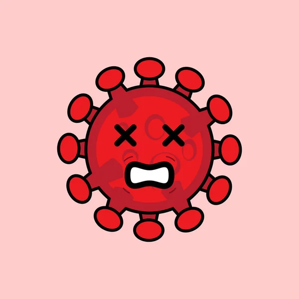 Ini Adalah Gambar Maskot Virus Korona Yang Memiliki Gaya Ilustrasi - Stok Vektor