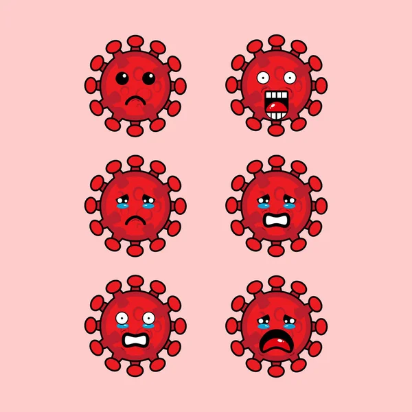 Dies Ist Eine Coronavirus Maskottchen Illustration Die Einen Chibi Illustrationsstil — Stockvektor