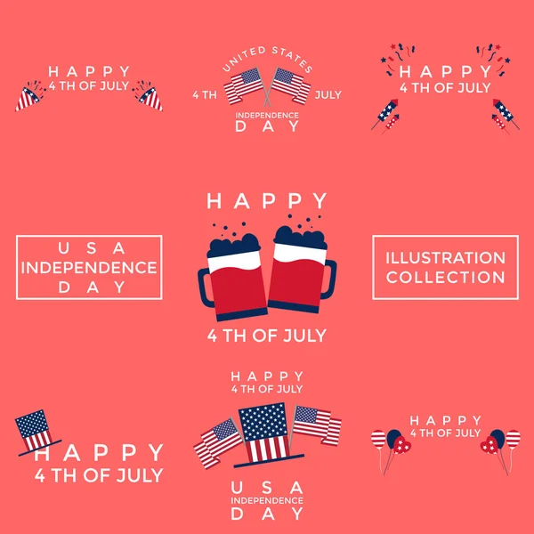 Tato Ilustrace Byla Vytvořena Aby Přivítala Den Nezávislosti Spojených Států — Stockový vektor