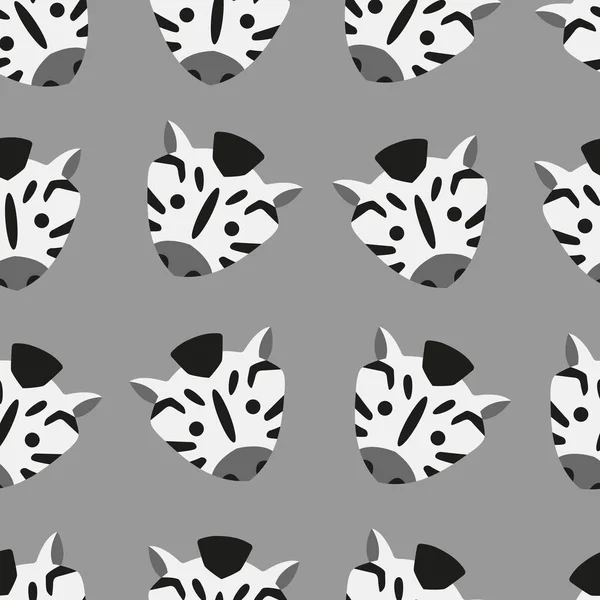 Seamless Pattern Design Shape Animal Head Pattern Can Used Variety — Stock Vector