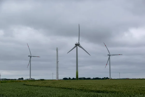 ノルトドイツのWindkraftlage Zur Gewinnung Von Strom Und Energie — ストック写真