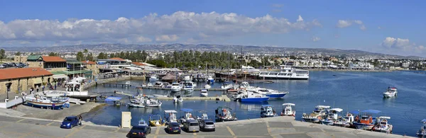 Cyprus Paphos July 2016 View Harbor Busy Summer Day People — Stock Photo, Image