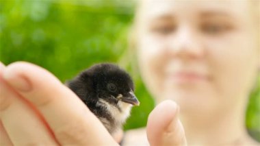 Kız küçük kız onun elinde tutuyor