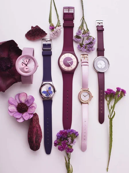 Moda Piatto Lay Orologi — Foto Stock