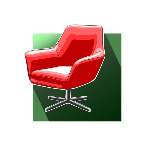 Chaise Longue Rouge Mobilier Illustration Vectorielle — Image vectorielle