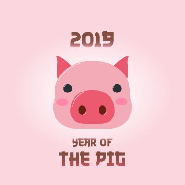 Mutlu yeni yıl 2019, yıl domuz tasarlamak vektör