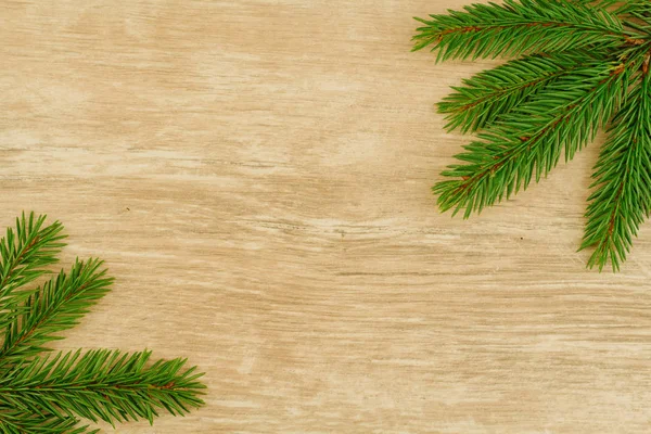 Świerk Oddziałów Powierzchni Drewnianych Boże Narodzenie Tła Miejsce — Zdjęcie stockowe