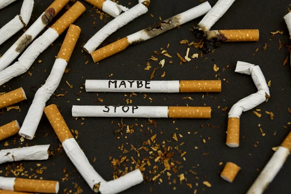 Svět Den Tabáku Přestaňte Kouřit Zastavte Cigarety Nikotinu Cigarety Černém — Stock fotografie