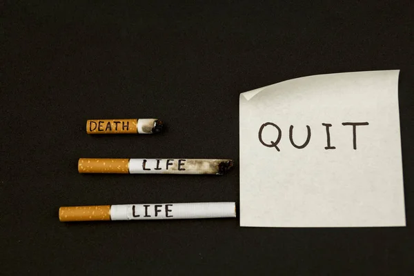 Всемирный День Табака Хватит Курить Остановить Сигареты Никотин Сигареты Черном — стоковое фото