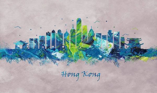 Гонконг Китай Skyline — стоковое фото