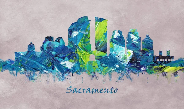 Miasto Sacramento Kalifornii Skyline — Zdjęcie stockowe