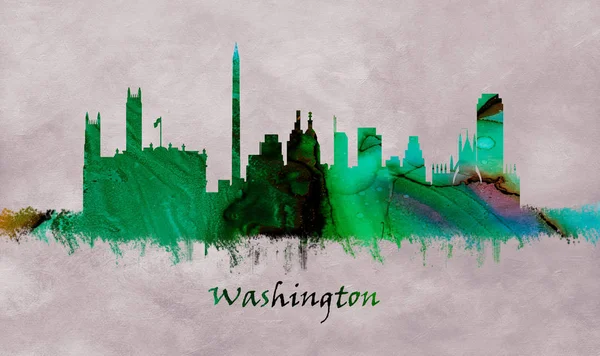 Waszyngton Usa Kolorowe Skyline — Zdjęcie stockowe