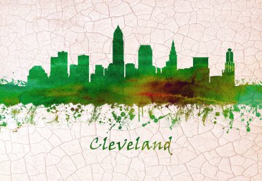 Skyline of Cleveland, Ohio ABD devlet büyük bir şehir