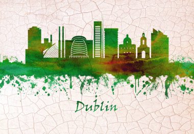 Skyline Dublin, Irlanda Cumhuriyeti başkenti, Irelands Doğu kıyısında nehir Liffey ağzına
