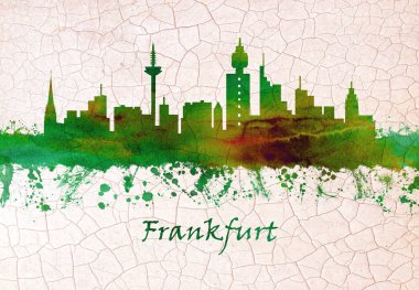 Frankfurt silüeti, ana Nehri üzerinde merkezi bir Alman şehri