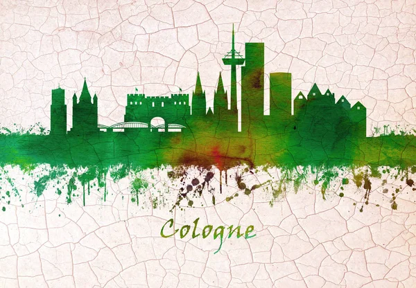 Skyline Cologne Kota Berusia 000 Tahun Yang Membentang Sungai Rhine — Stok Foto