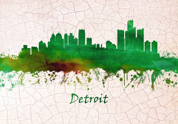 Skyline Detroit Największe Miasto Środkowo Zachodniej Stanie Michigan — Zdjęcie stockowe
