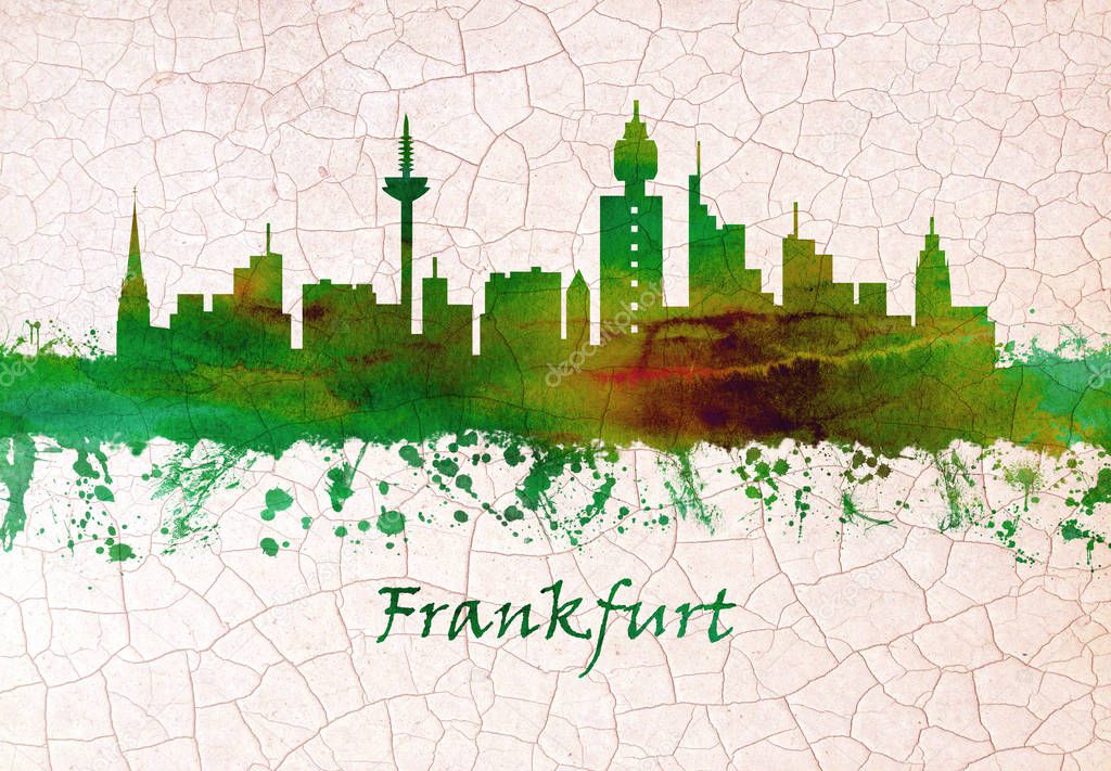 Skyline of Frankfurt, a central German city on the river Main