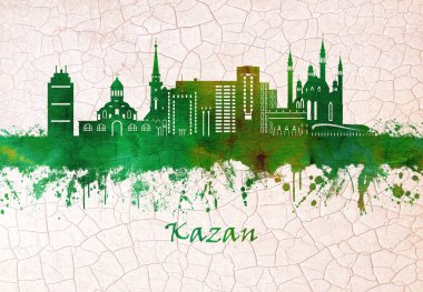Skyline of Kazan city southwest Russia, on the banks of the Volga and Kazanka rivers