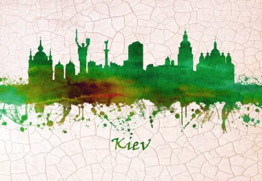 Kiev Skyline, Ukrayna 'nın başkenti, Dinyeper Nehri tarafından kapılan