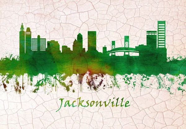 杰克逊维尔的天际线 佛罗里达州东北部的一个大城市 圣约翰河在那里与大西洋交汇 — 图库照片