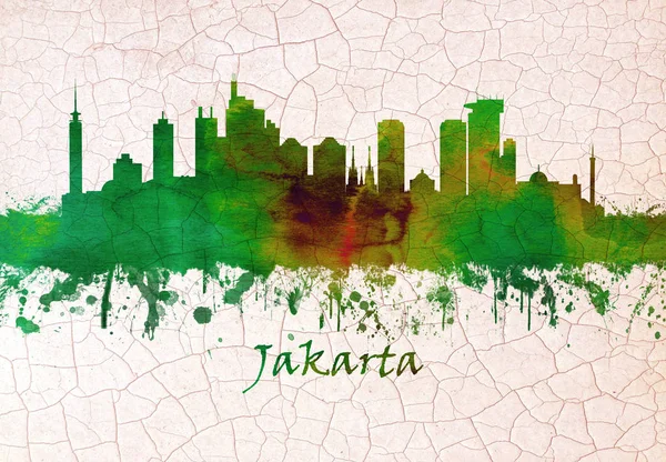 Skyline Jakarta Indonesia Massive Capital Sits Northwest Coast Island Java — Stock Photo, Image