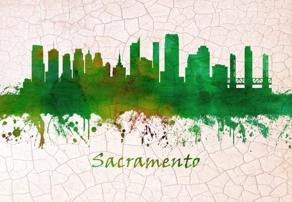 Skyline Sacramento Capital Del Estado Estadounidense California — Foto de Stock