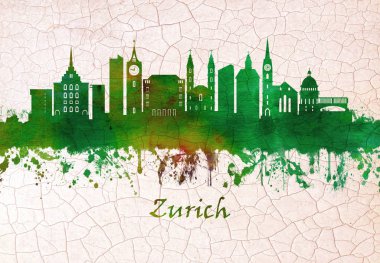 Zürih şehrinin silueti, bankacılık ve finans için küresel bir merkez