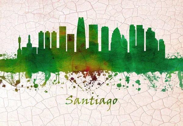 チリの首都サンティアゴのスカイラインと最大の都市 — ストック写真