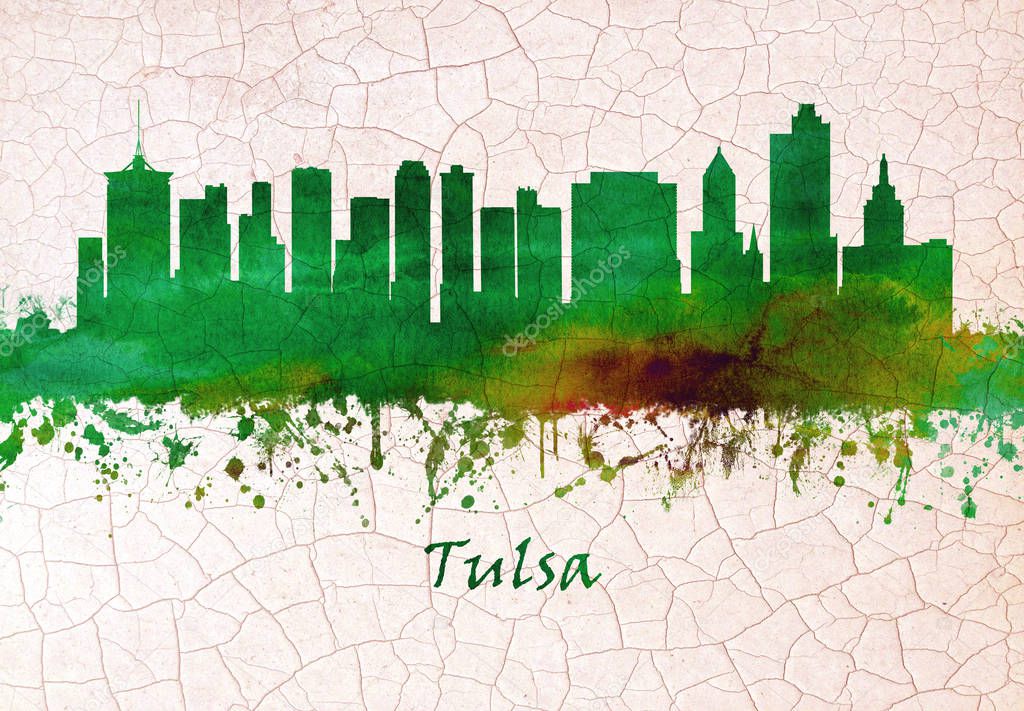 Skyline of Tulsa, city on the Arkansas River, in the U.S. state of Oklahoma