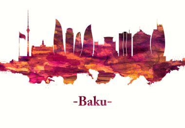 Azerbaycan'ın başkenti ve ticaret merkezi olan Bakü'nün kızıl silueti, Hazar Denizi boyunca uzanan alçak bir şehir