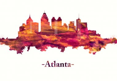ABD'nin Georgia eyaletinin başkenti Atlanta'nın kırmızı silueti