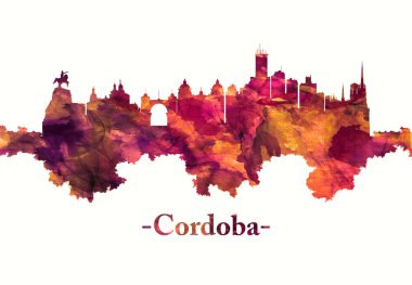 Crdoba kızıl silueti, Endülüs güney İspanya bölgesinde bir şehir ve Crdoba eyaletinin başkenti
