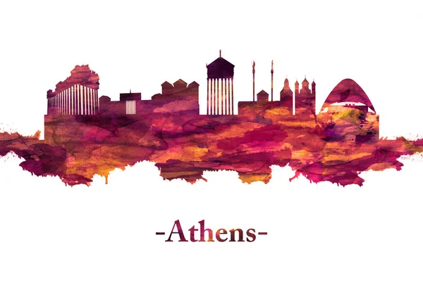 Ερυθρός Ορίζοντας Της Αθήνας Πρωτεύουσα Της Ελλάδας Ήταν Επίσης Στην — Φωτογραφία Αρχείου