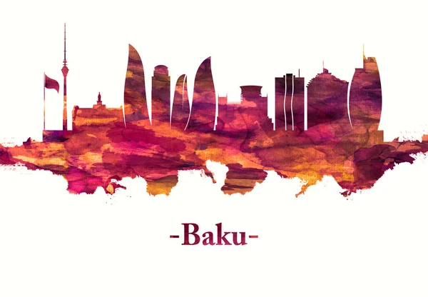Azerbaycan'ın başkenti ve ticaret merkezi olan Bakü'nün kızıl silueti, Hazar Denizi boyunca uzanan alçak bir şehir