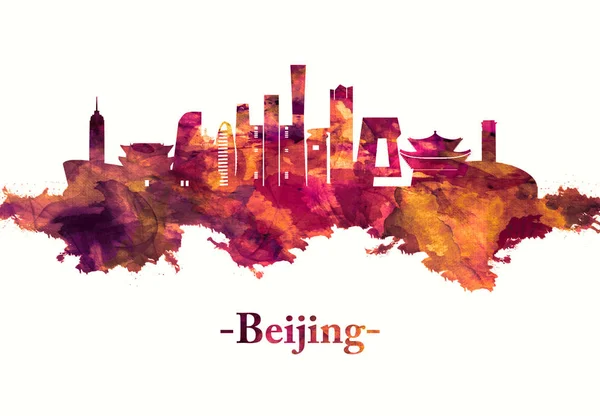 Skyline Rojo Beijing Capital Expansión Chinas —  Fotos de Stock