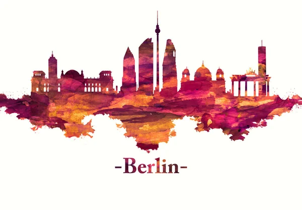 Skyline Rosso Berlino Capitale Della Germania — Foto Stock