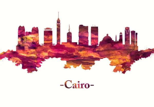 Skyline Rosso Del Cairo Egitto Capitale Tentacolare — Foto Stock