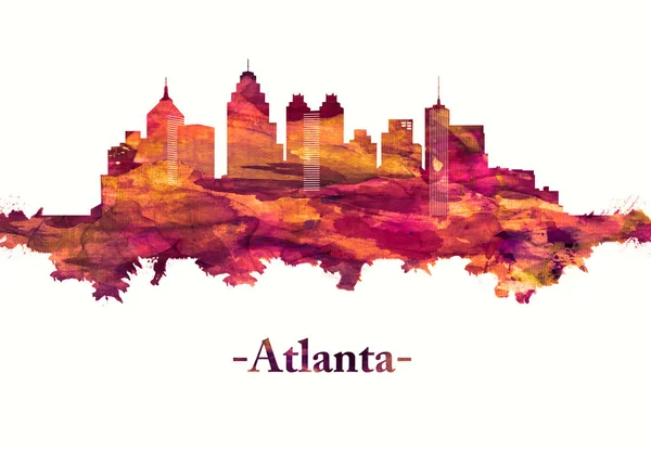 Skyline Rojo Atlanta Capital Del Estado Georgia — Foto de Stock