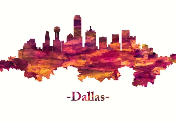 Vörös Városkép Dallas Egy Modern Metropolis Észak Texas Kereskedelmi Kulturális — Stock Fotó