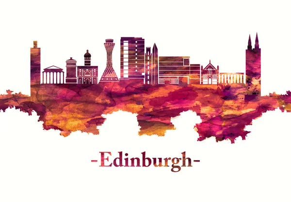 Červený Panorama Edinburghu Skotský Kopcovitý Kapitál — Stock fotografie