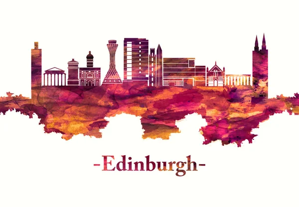 Skyline Rosso Edimburgo Capitale Collinare Compatta Della Scozia — Foto Stock