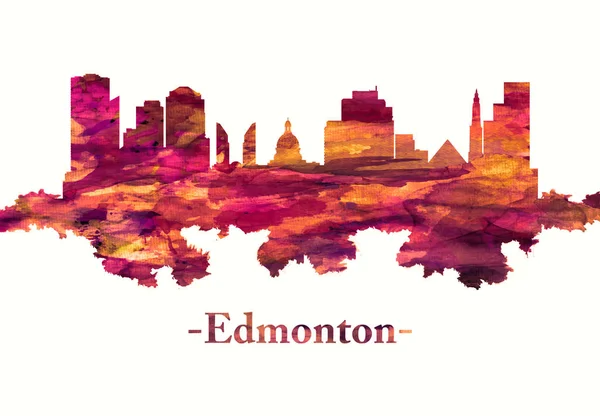 Edmonton kırmızı silueti, Kanada'nın Alberta eyaletinin başkenti, Kuzey Saskatchewan Nehri üzerinde oturur