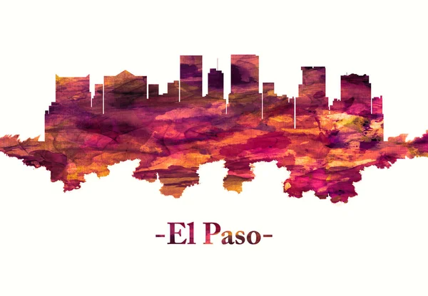 Red Skyline Paso Stad Västra Texas Längs Vattnen Rio Grande — Stockfoto