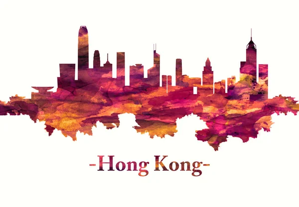 Red Skyline Hong Kong Autonomous Territory Former British Colony Southeastern — Stock Photo, Image