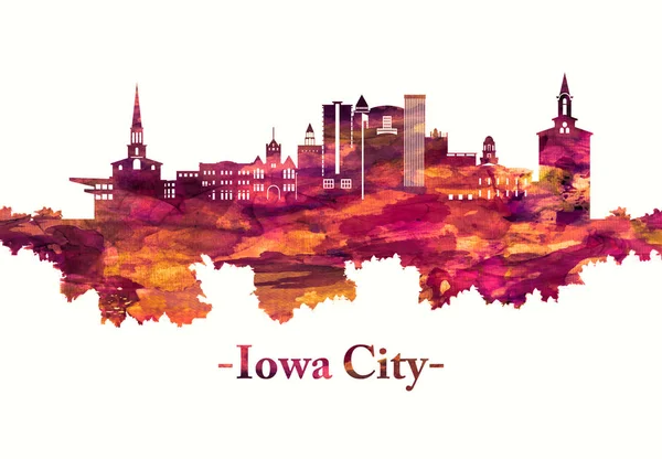 Horizonte Vermelho Iowa City Leste Iowa — Fotografia de Stock