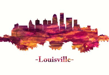 Kırmızı Louisville Kentucky silueti