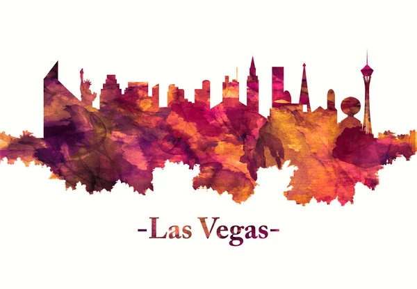 Las Vegas Skyline Red — Stock Photo, Image